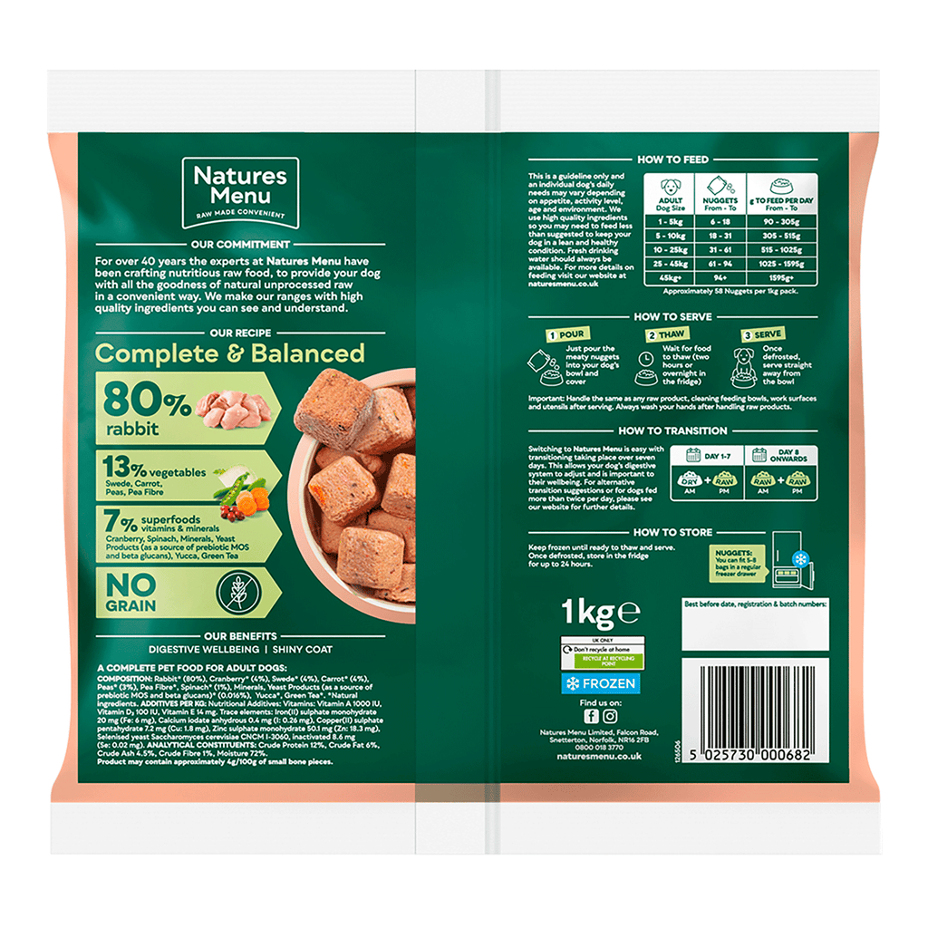 Natures Menu 80/20 Rabbit & Turkey 1kg