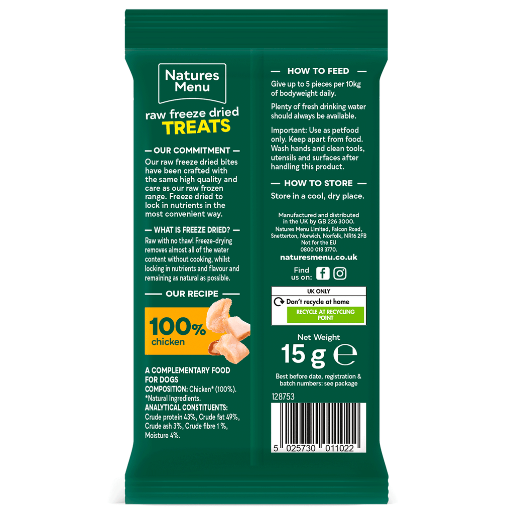 Natures Menu Raw Freeze Dried Chicken 15g