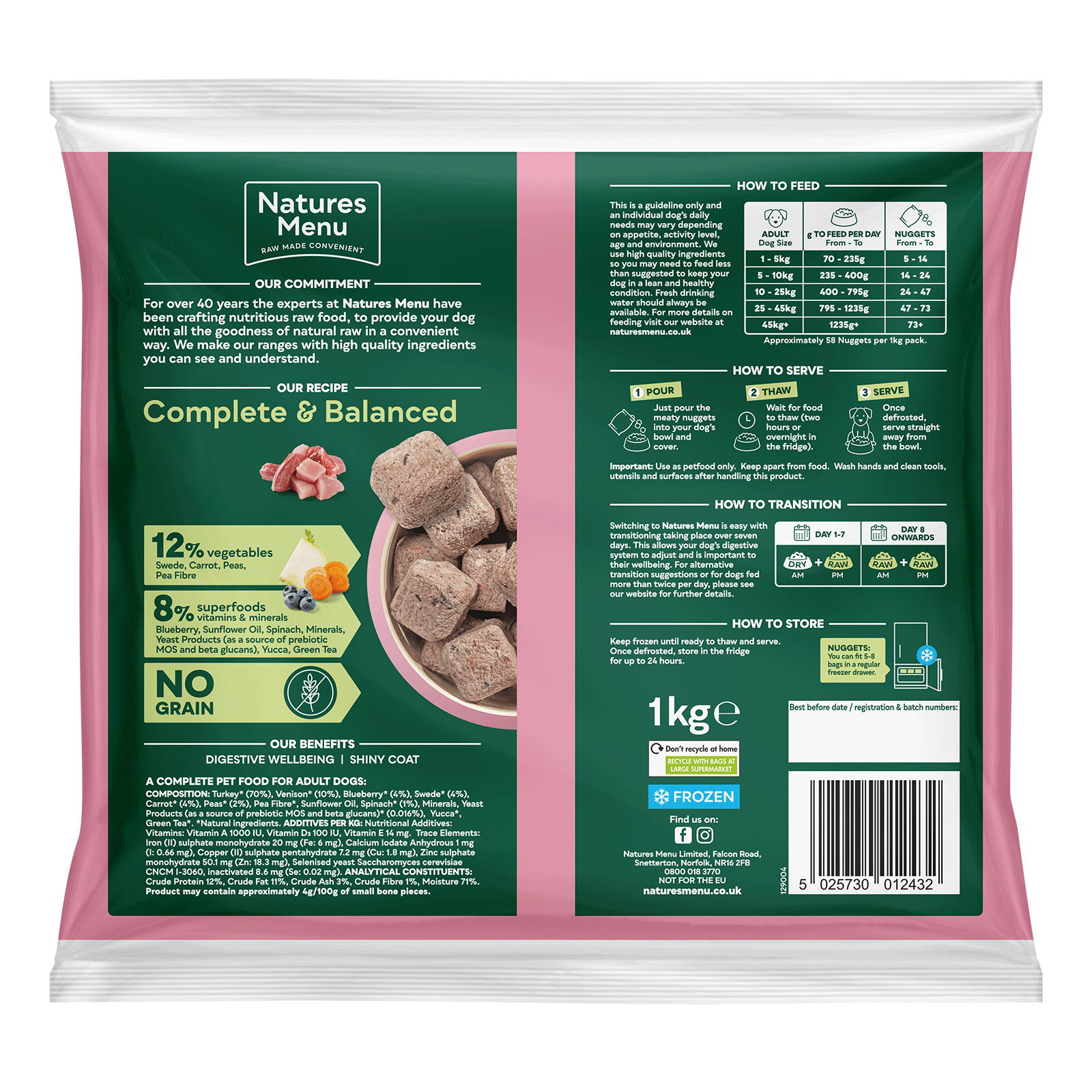 Natures Menu 80/20 Turkey with Venison 1kg
