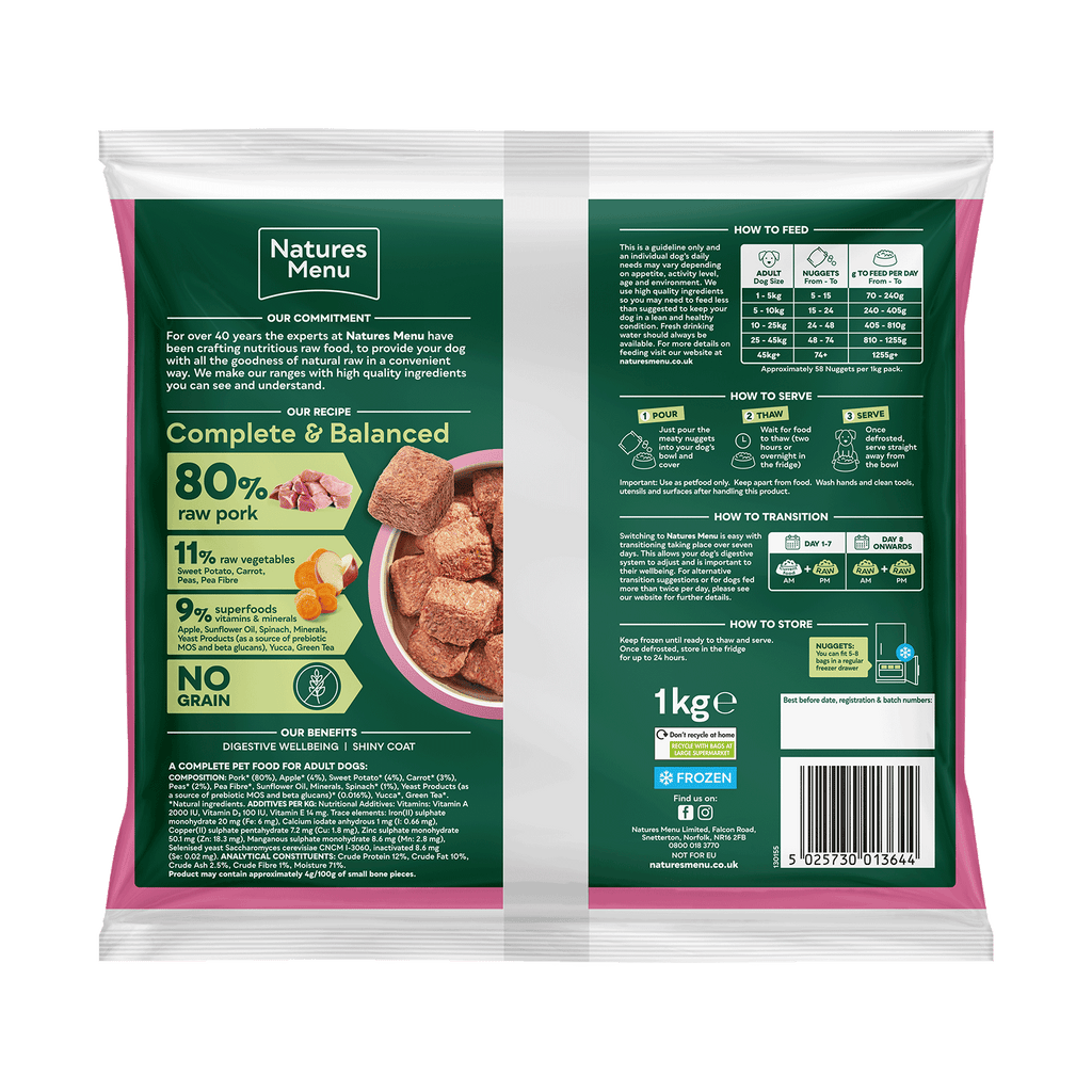 Natures Menu 80/20 Pork 1 kg