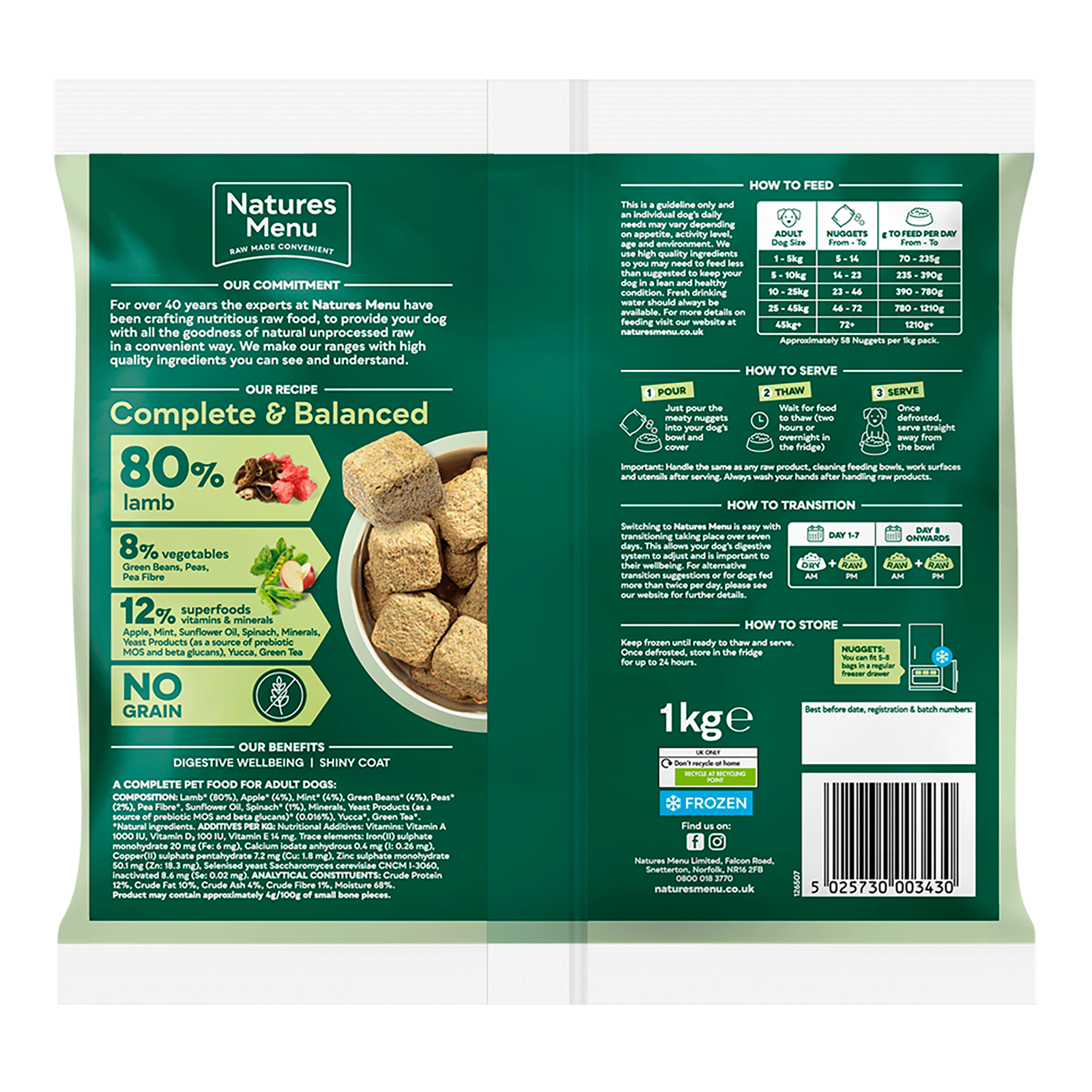 Natures Menu 80/20 Lamb 1kg