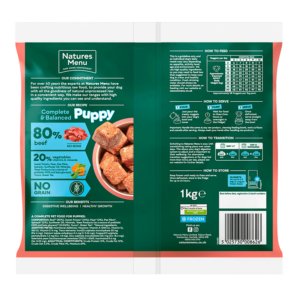 Natures Menu 80/20 Puppy Beef 1kg