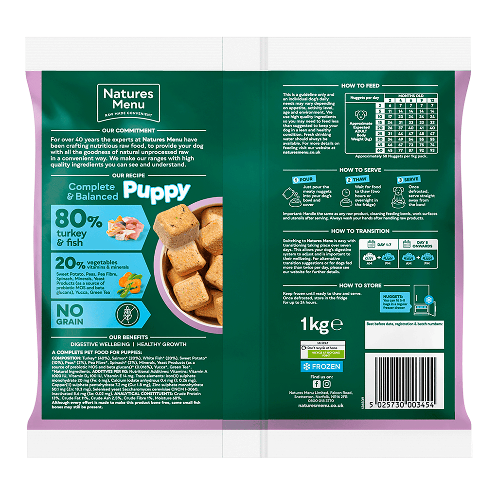 Natures Menu 80/20 Puppy Turkey & Fish 1kg