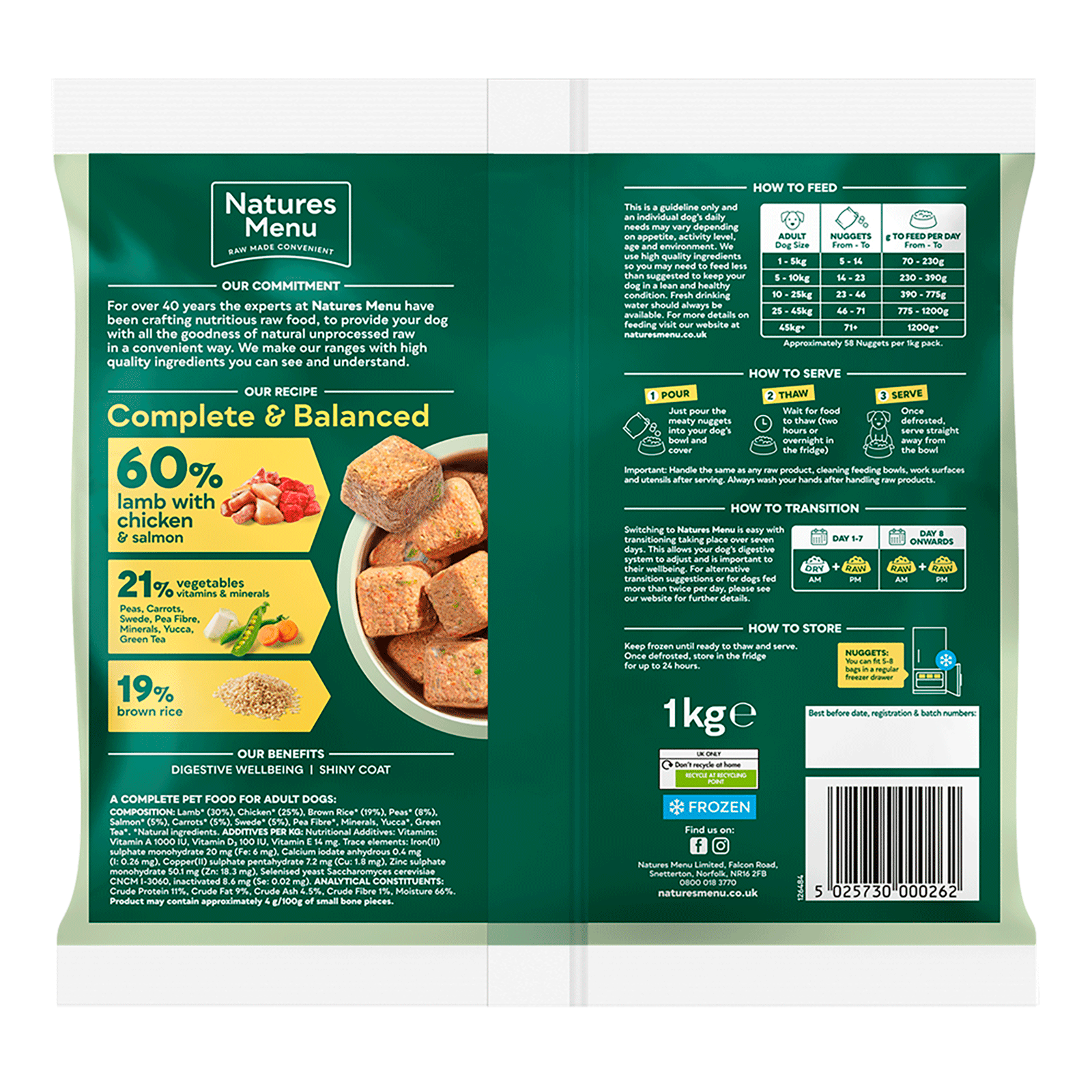 Natures Menu 60/40 Lamb & Chicken 1kg