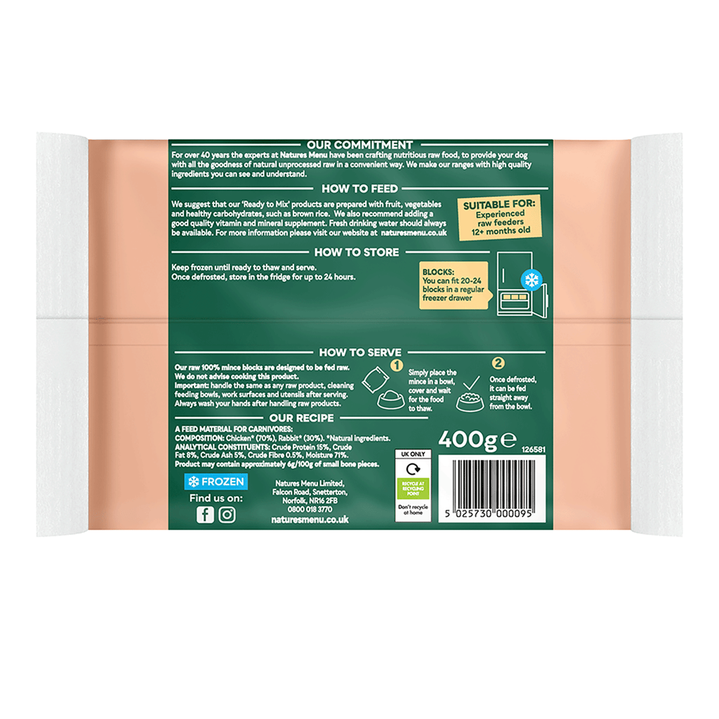 Natures Menu 100% Chicken & Rabbit